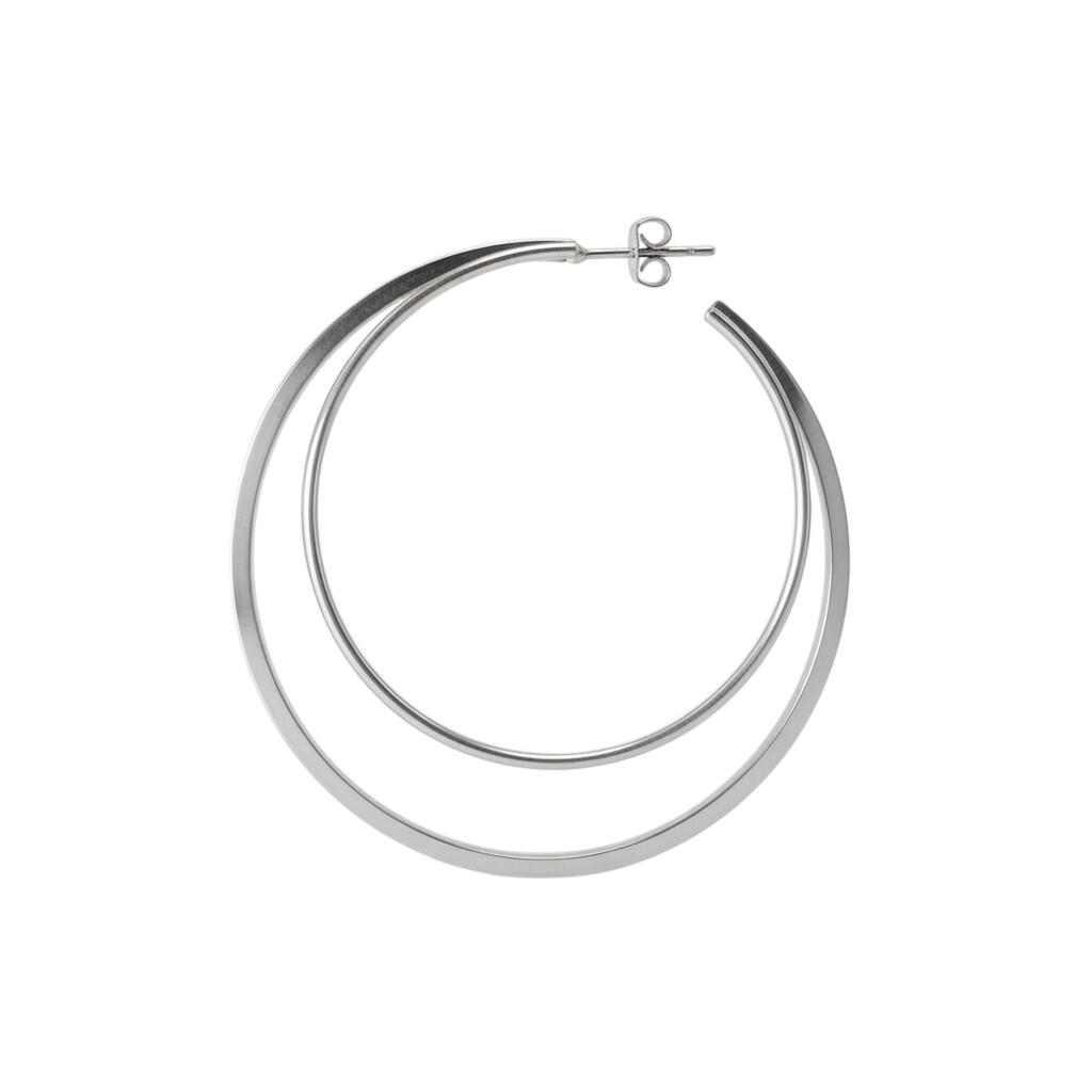 Big Double Olympia hoop - sølvfarvet